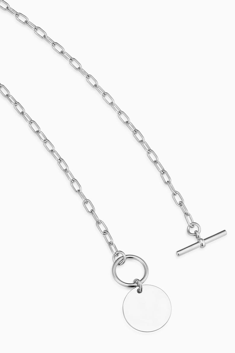 Toggle Me Disc Pendant Necklace in Sterling Silver, Alternate, color, Silver