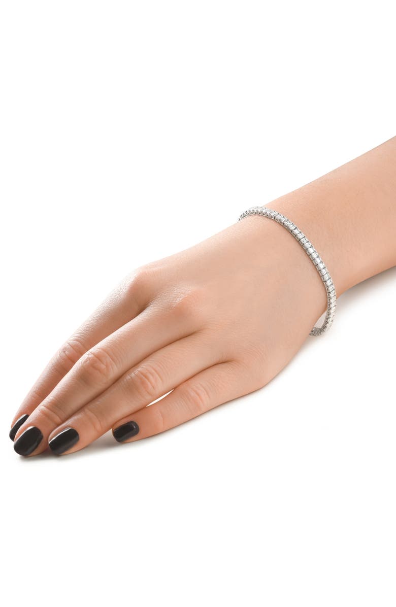 Bliss Diamond 7Ct Emerald Cut Diamond Tennis Bracelet 7" 14k Gold, Alternate, color, 14K White Gold