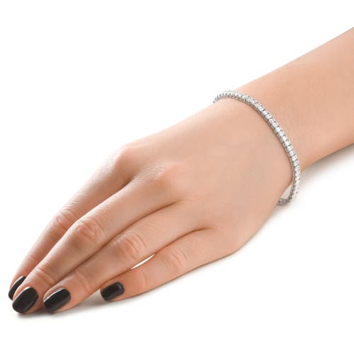 Bliss Diamond 7ct Emerald Cut Diamond Tennis Bracelet 7" 14k Gold In Metallic