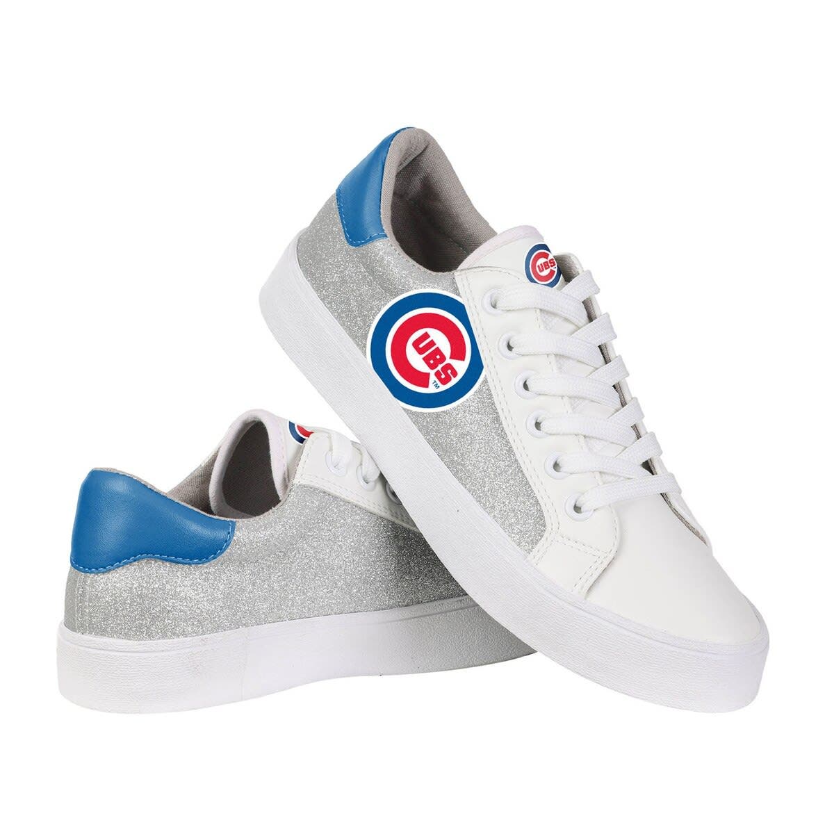 FOCO Women's FOCO Chicago Cubs Glitter Sneakers, Alternate, color, 