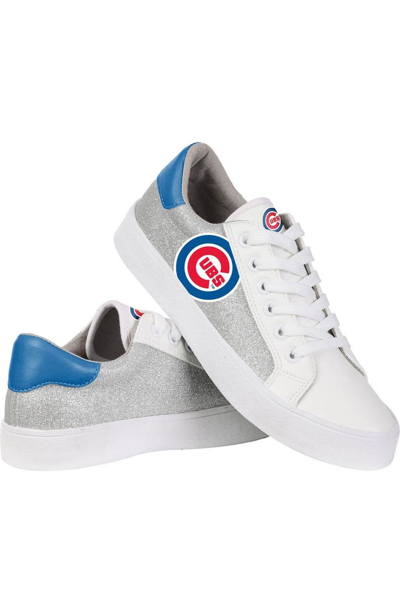 FOCO Women's FOCO Chicago Cubs Glitter Sneakers, Alternate, color,