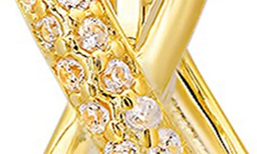 Queen Jewels 'x' Cubic Zirconia Hoop Earrings In Gold