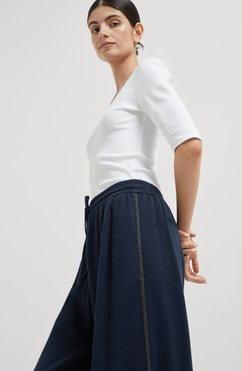 Brunello Cucinelli Wide trousers, Alternate, color, Night