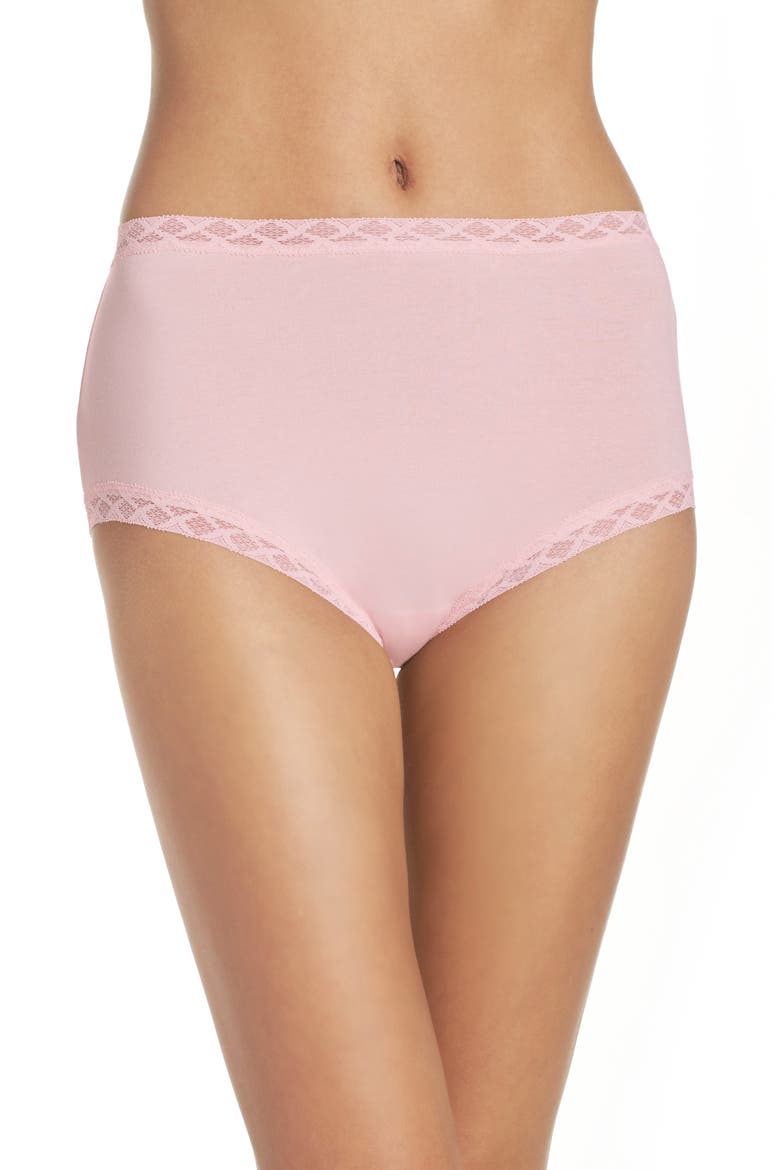 Bliss Stretch Cotton Full Briefs, Main, color, BLUSHING PINK