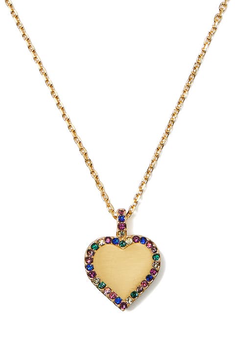 pavé heart pendant necklace