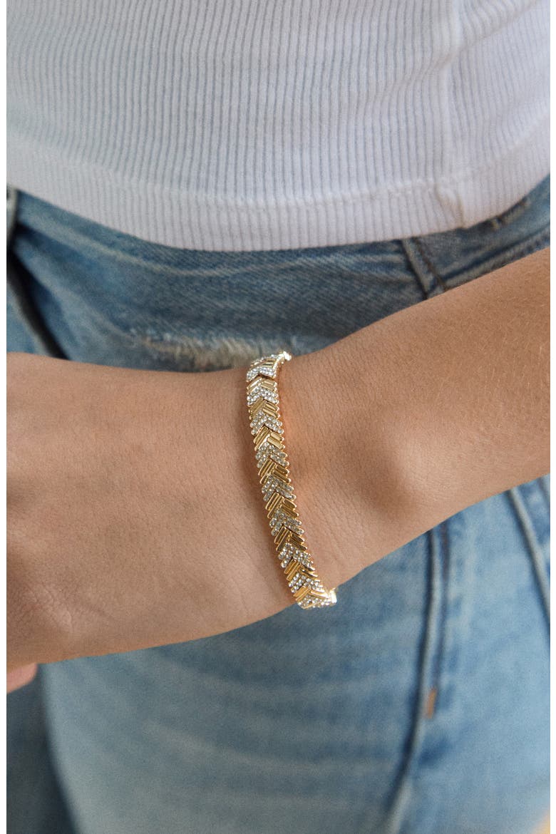 Naya Goldtone Bracelet, Alternate, color, CLEAR