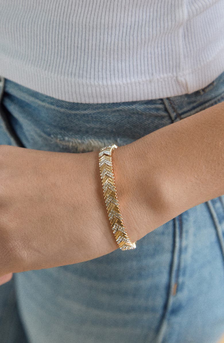 BaubleBar Naya Goldtone Bracelet, Alternate, color, Clear