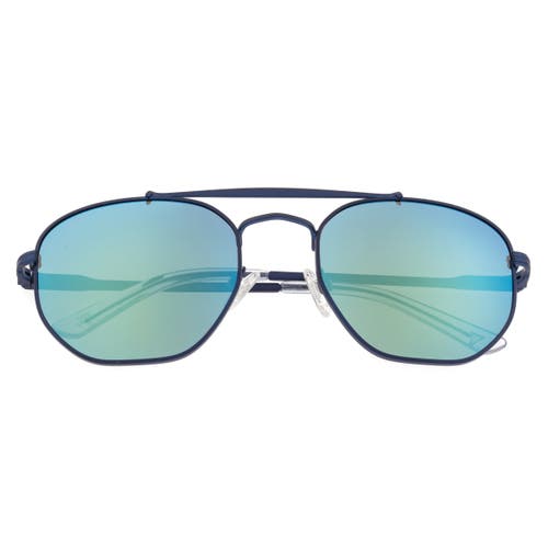 Sixty One Stockton Mirror Coating Pilot Unisex Sunglasses S103bl In Blue/blue-green