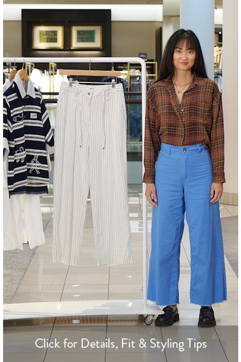 Stripe Linen Blend Drawstring Pants video