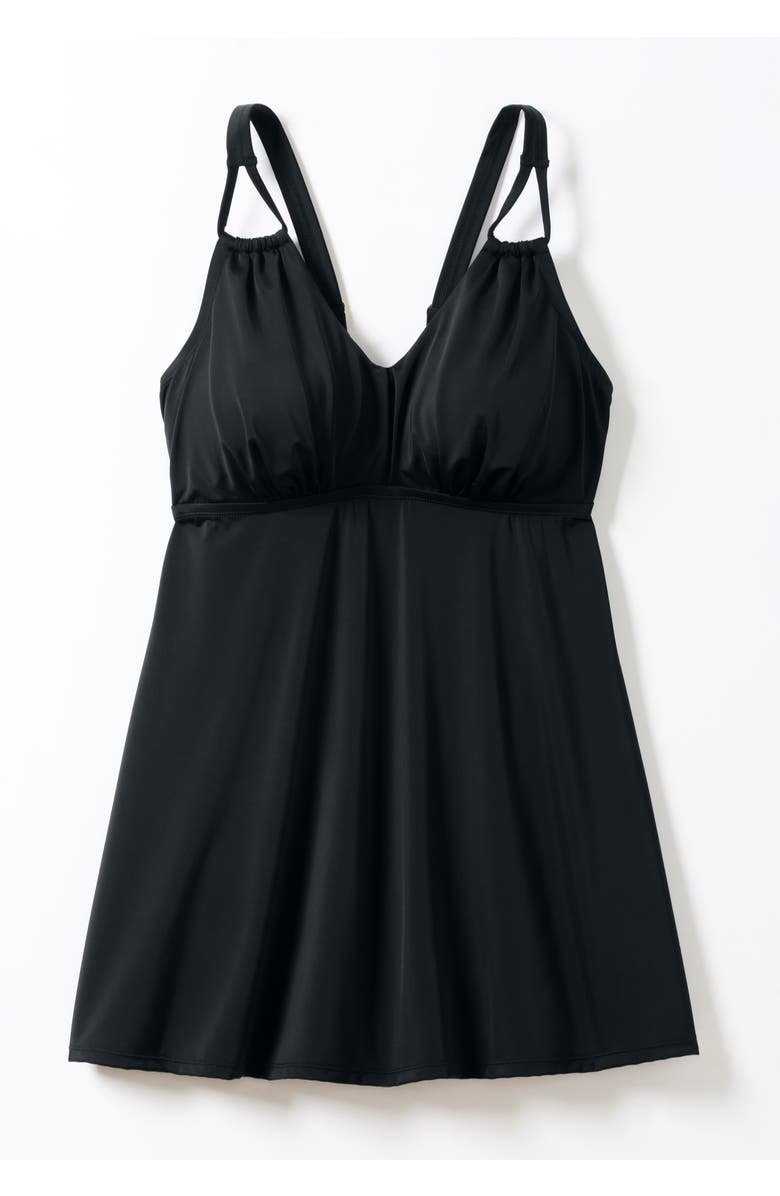 Swim 365 Loop Strap Two-Piece Swim Dress, Alternate, color, Black