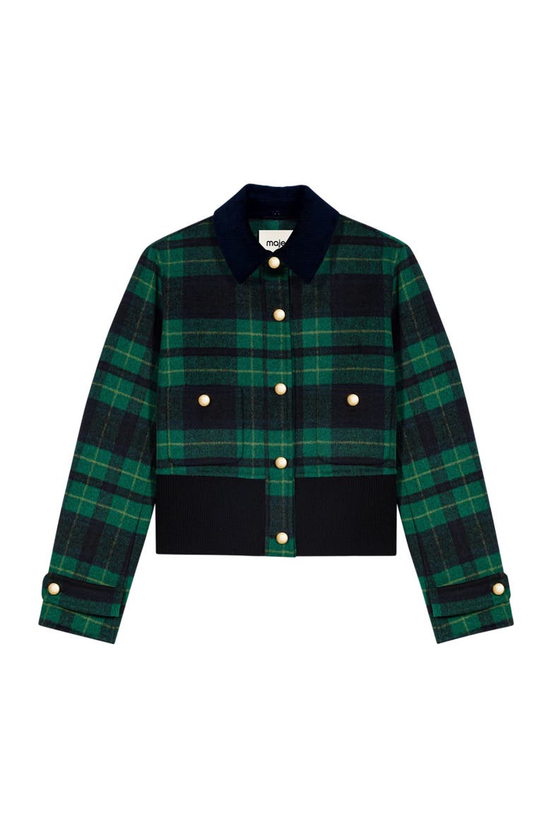 Reversible faux leather jacket, Alternate, color, Navy/green
