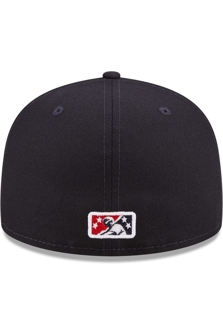 Men's New Era Navy Wichita Wind Surge Authentic Collection Road 59FIFTY Fitted Hat, Alternate, color, Navy