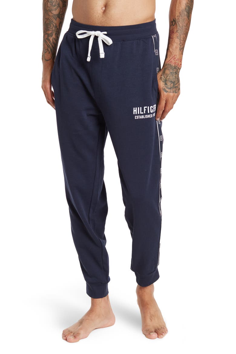 Logo Tape Joggers, Main, color, DARK NAVY