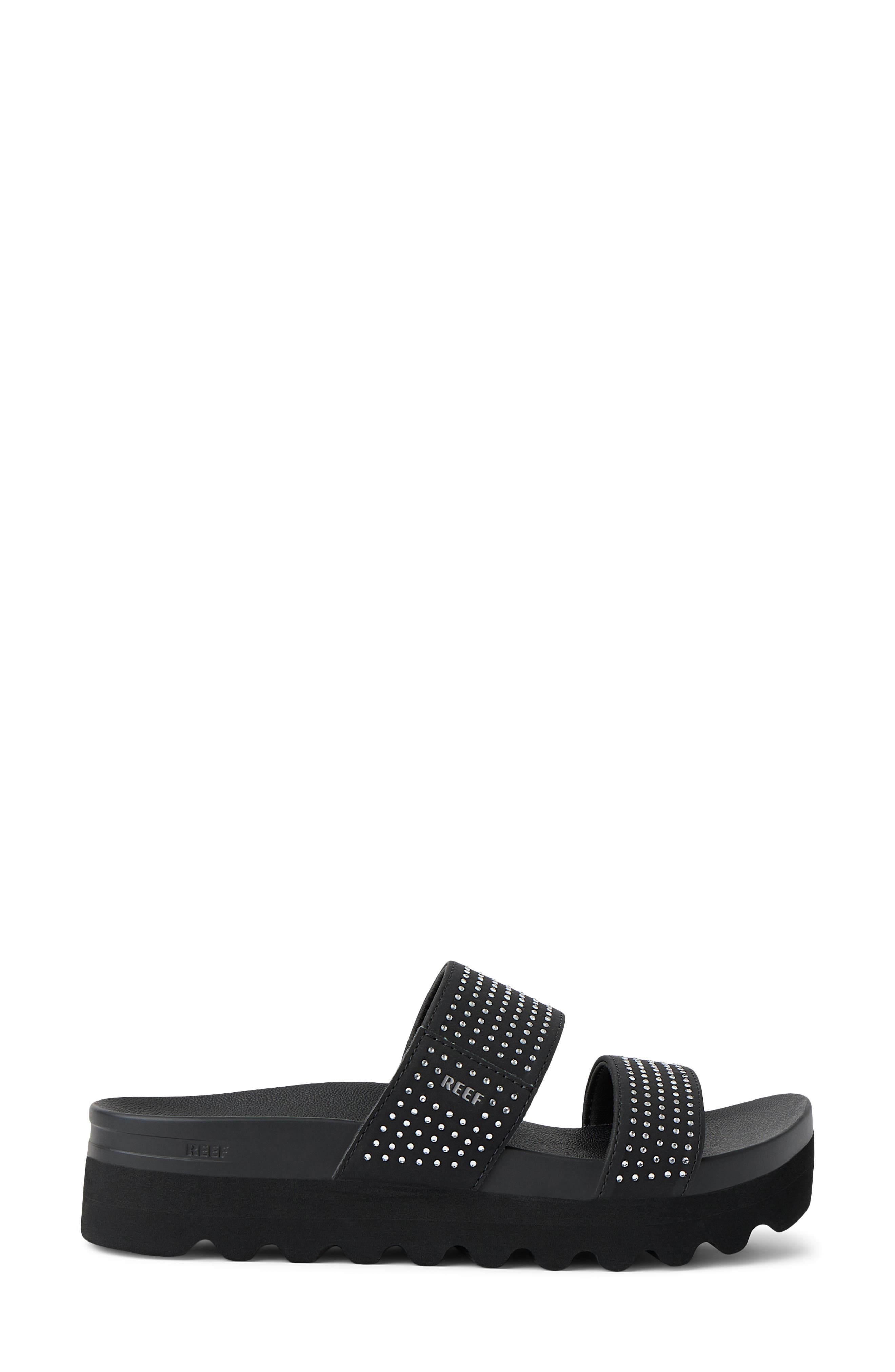 Reef Vista Platform Slide Sandal, Alternate, color, Black Sparkle