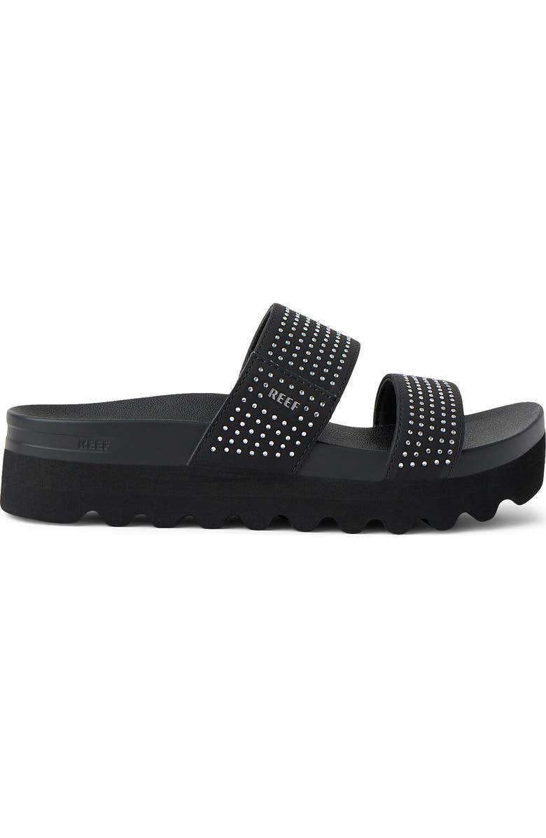 Reef Vista Platform Slide Sandal, Alternate, color, Black Sparkle