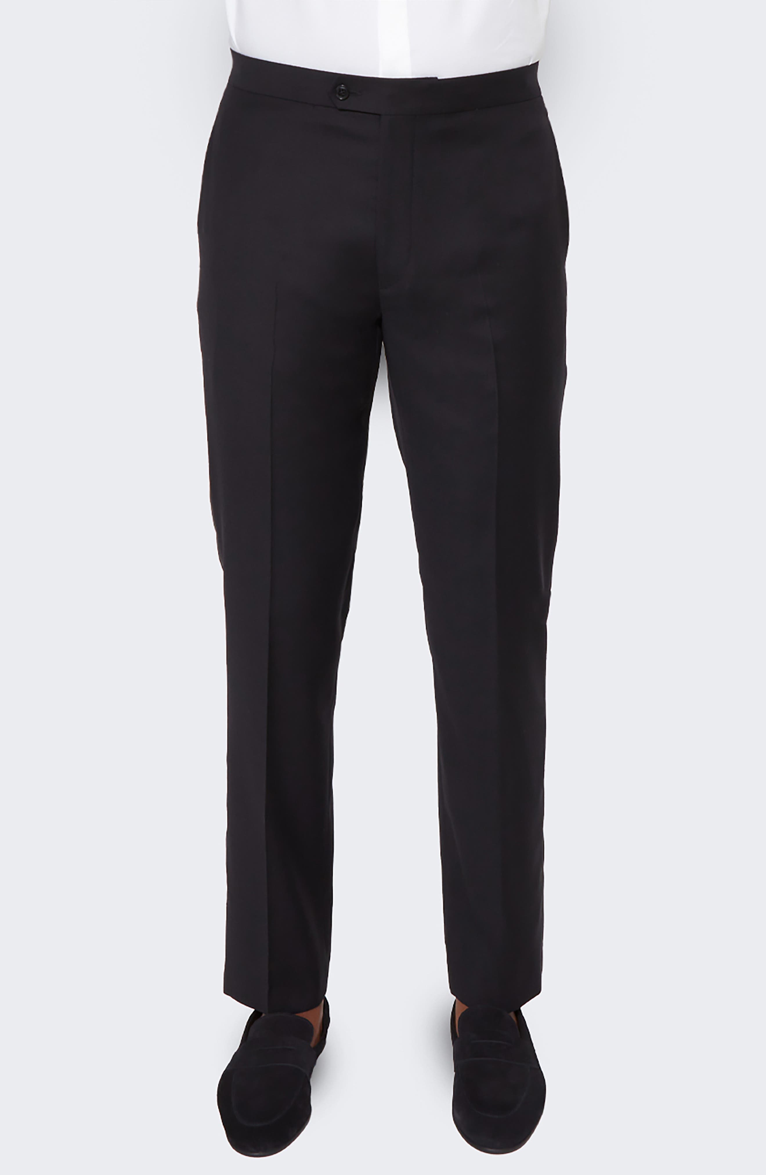 Solid Wool Tuxedo Pants