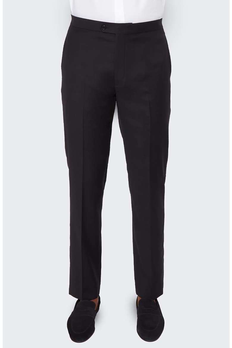 Solid Wool Tuxedo Pants, Main, color, BLACK