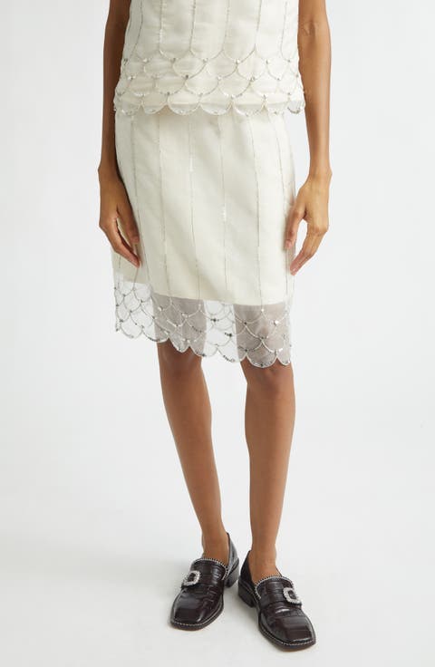 Triumph Beaded Silk Organza Skirt