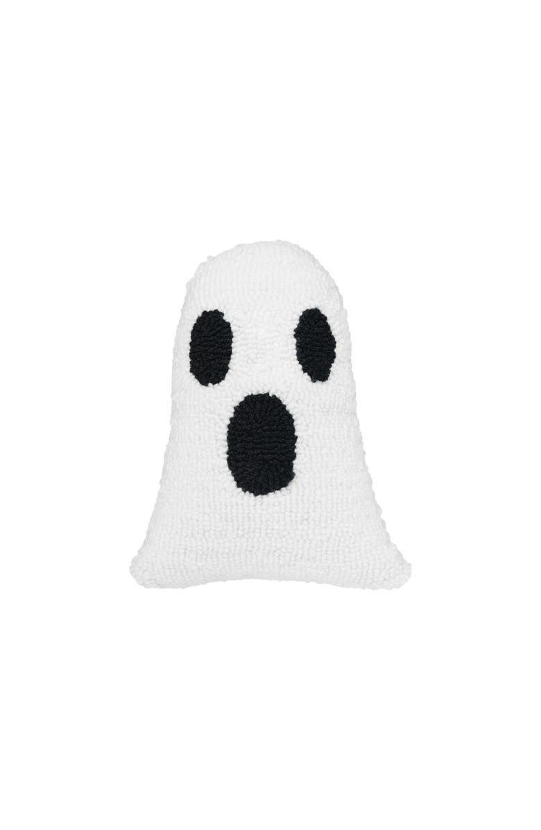 C&F Home Ghost Shaped Halloween Hooked Small/Petite Accent Pillow, 8" x 10", Main, color, White