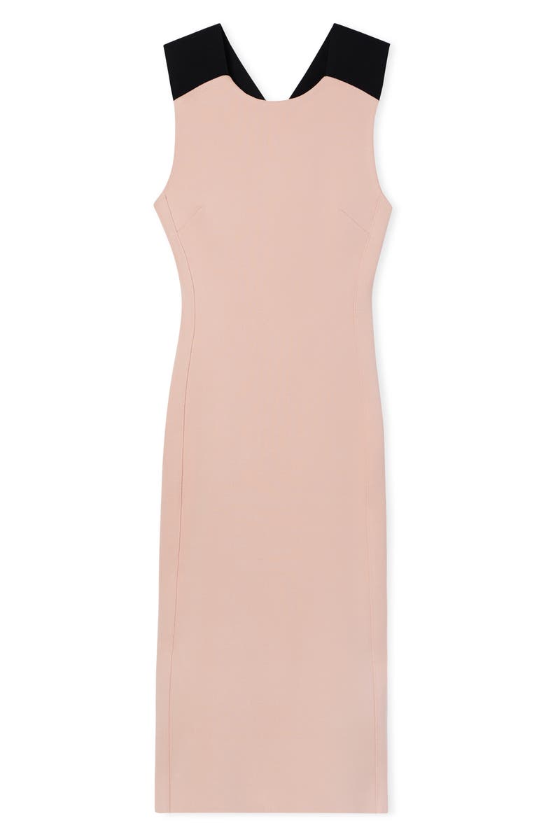 ST. JOHN Cross Back Milano Knit Midi Dress, Alternate, color, 