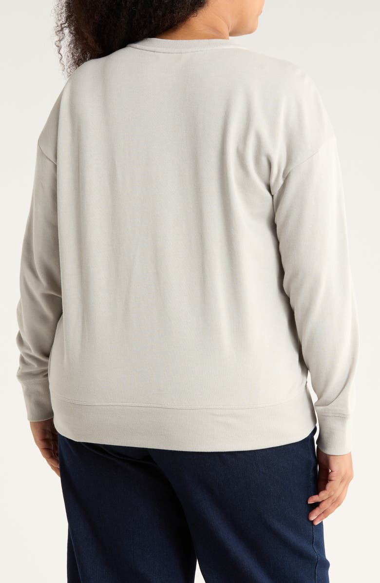 Lucky Brand Pumpkin Embroidered Crewneck Sweatshirt, Alternate, color, Grey Heather Multi