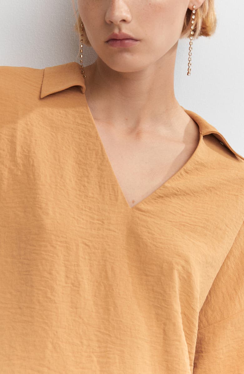 MANGO Oversize V-Neck Woven Tunic Top, Alternate, color,