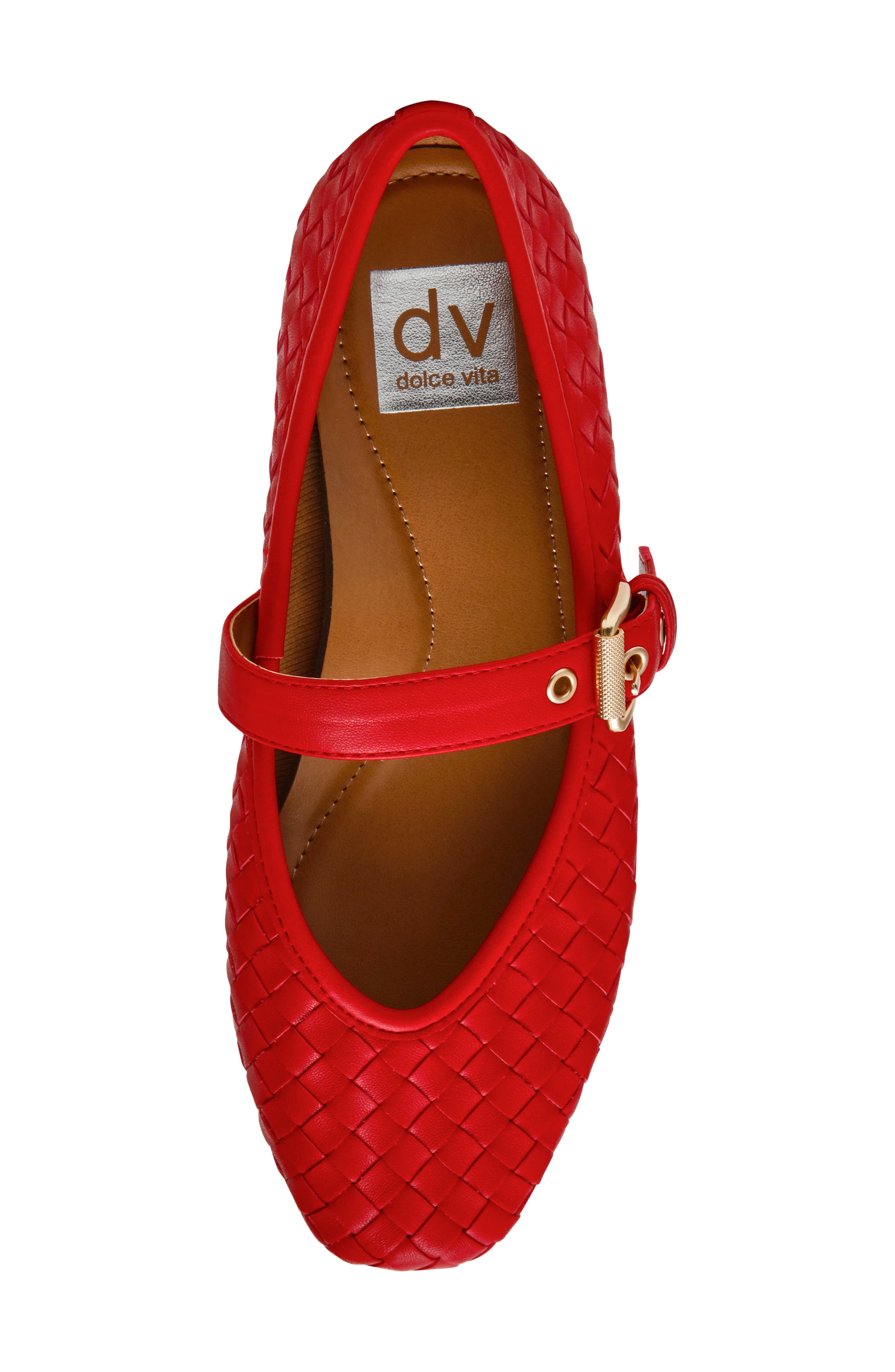 Mulaney Woven Mary Jane Flat, Alternate, color, RED