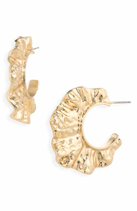 Ruffle Texture Hoop Earrings