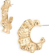Cara Ruffle Texture Hoop Earrings