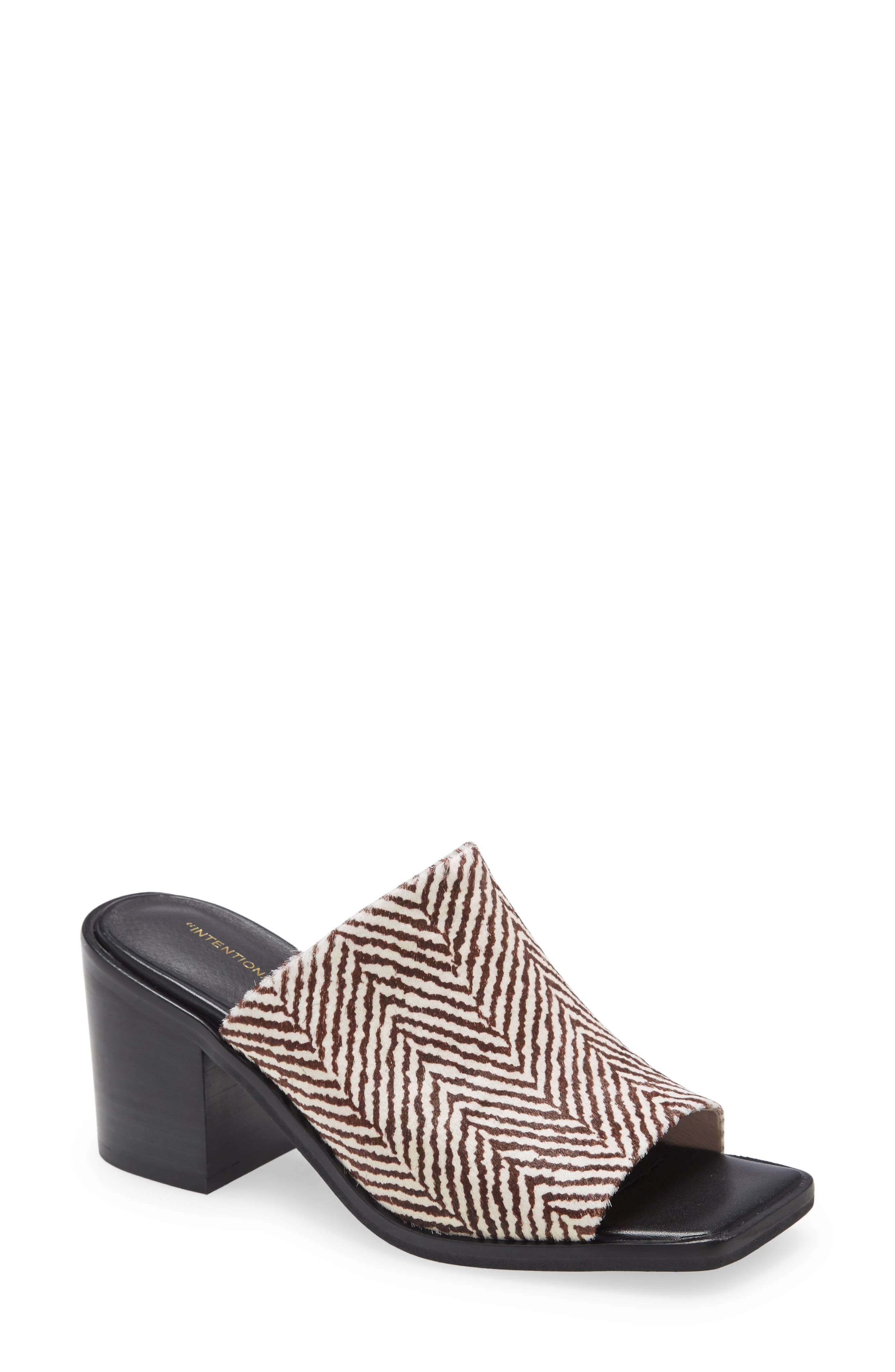 Imply Genuine Calf Hair Slide Sandal, Main, color, IVORY CALF HAIR