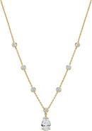 BY ADINA EDEN Fancy CZ Pear Drop Bezel Chain Necklace