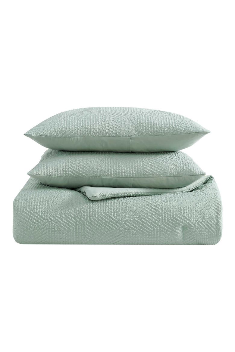 Broken Lines Embossed Reversible Quilt Set, Main, color, SEAFOAM