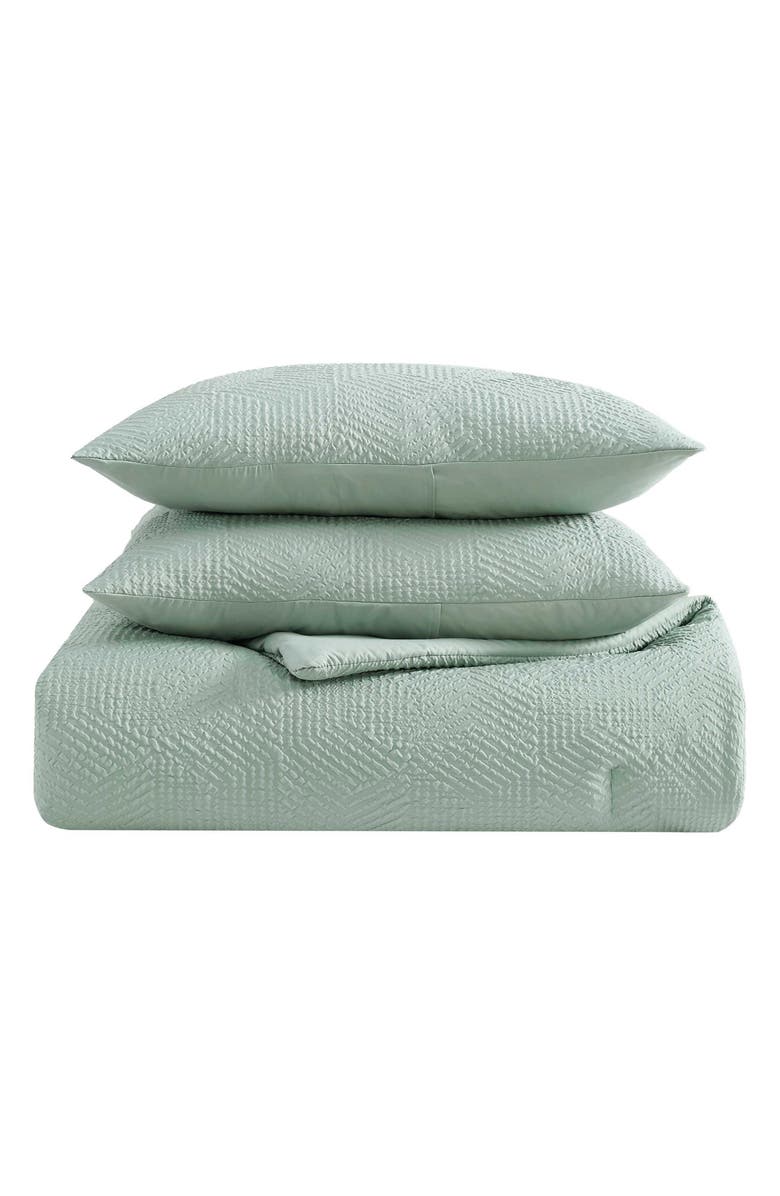 Nautica Broken Lines Embossed Reversible Quilt Set, Main, color, Seafoam
