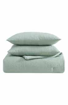 Nautica Broken Lines Embossed Reversible Quilt Set
