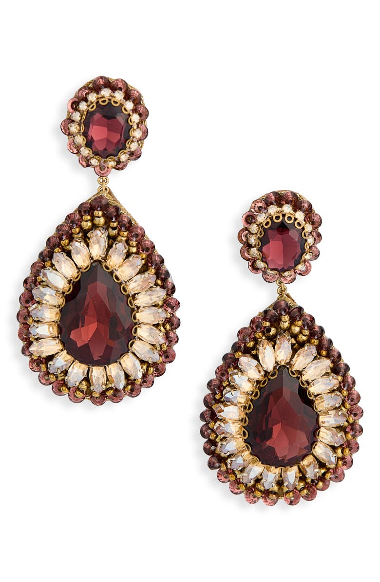 Deepa Gurnani Sisina Drop Earrings, Main, color, Amethyst