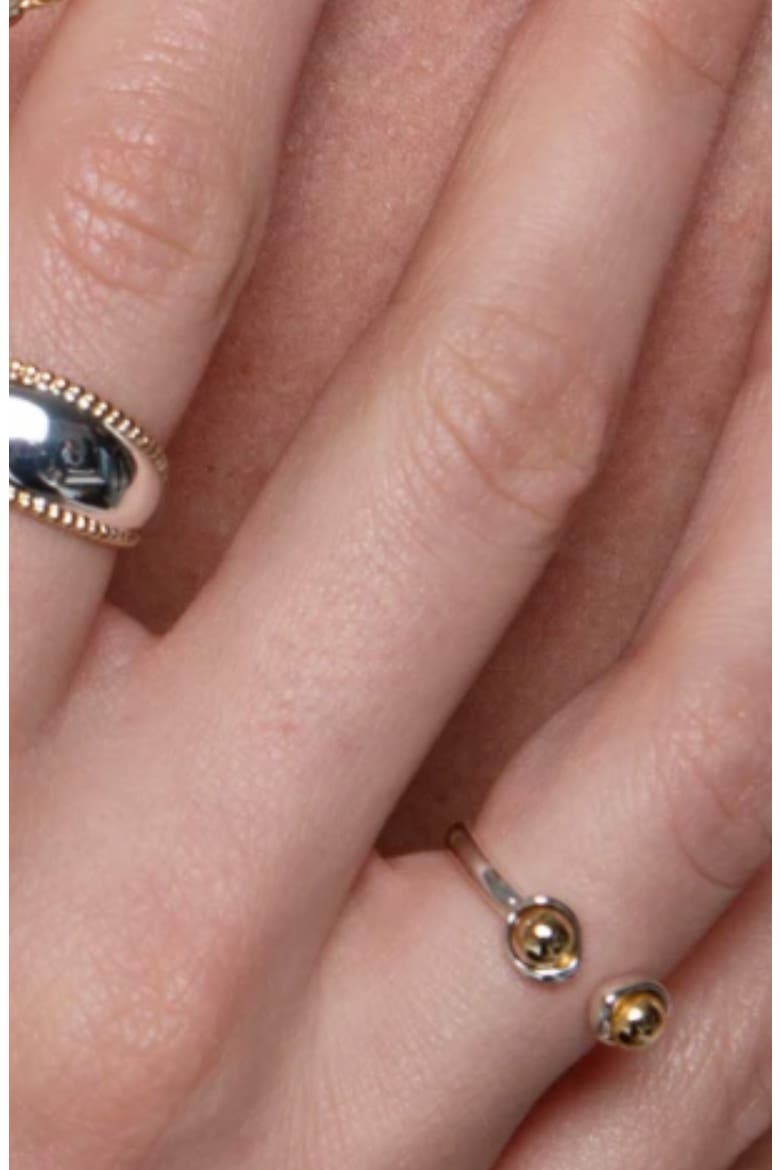 Split Ball Ring, Alternate, color, GOLD/ SILVER