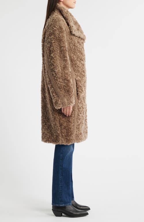 Hugo Boss Boss High Pile Fleece Coat In Brown