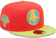 New Era Men's New Era Red/Neon Green Boston Red Sox Lava Highlighter Combo 59FIFTY Fitted Hat