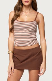 EDIKTED Miller Stripe Tank Crop Top
