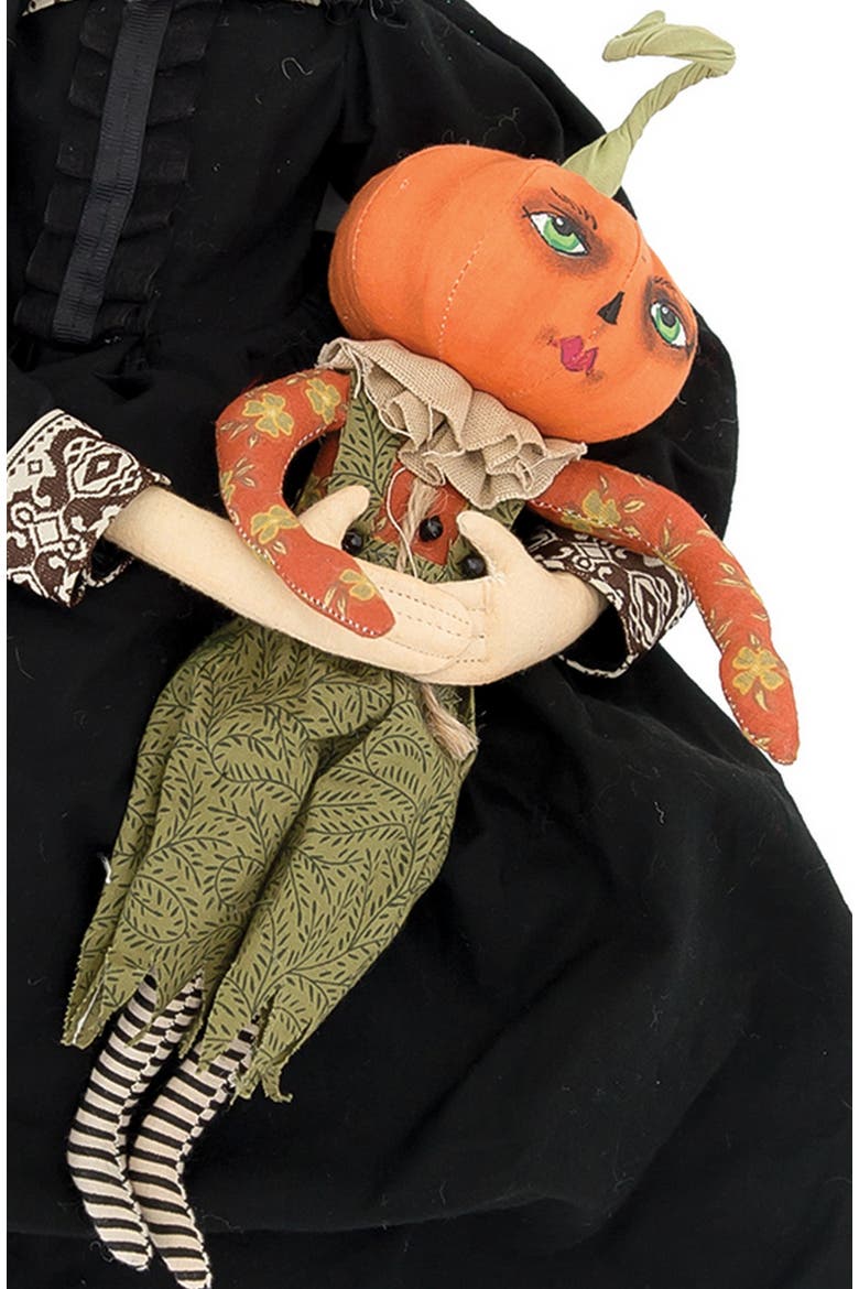 Marleigh Witch Pumpkin Halloween Joe Spencer Gathered Traditions Figurine, Alternate, color, Black