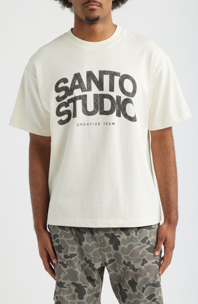 SANTO STUDIO Creative Team Graphic T-Shirt, Main, color, Off White