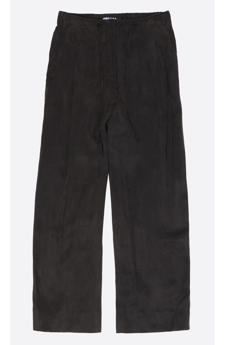Bimba y Lola Washed Black Fluid Darted Trousers, Alternate, color, Washed Black