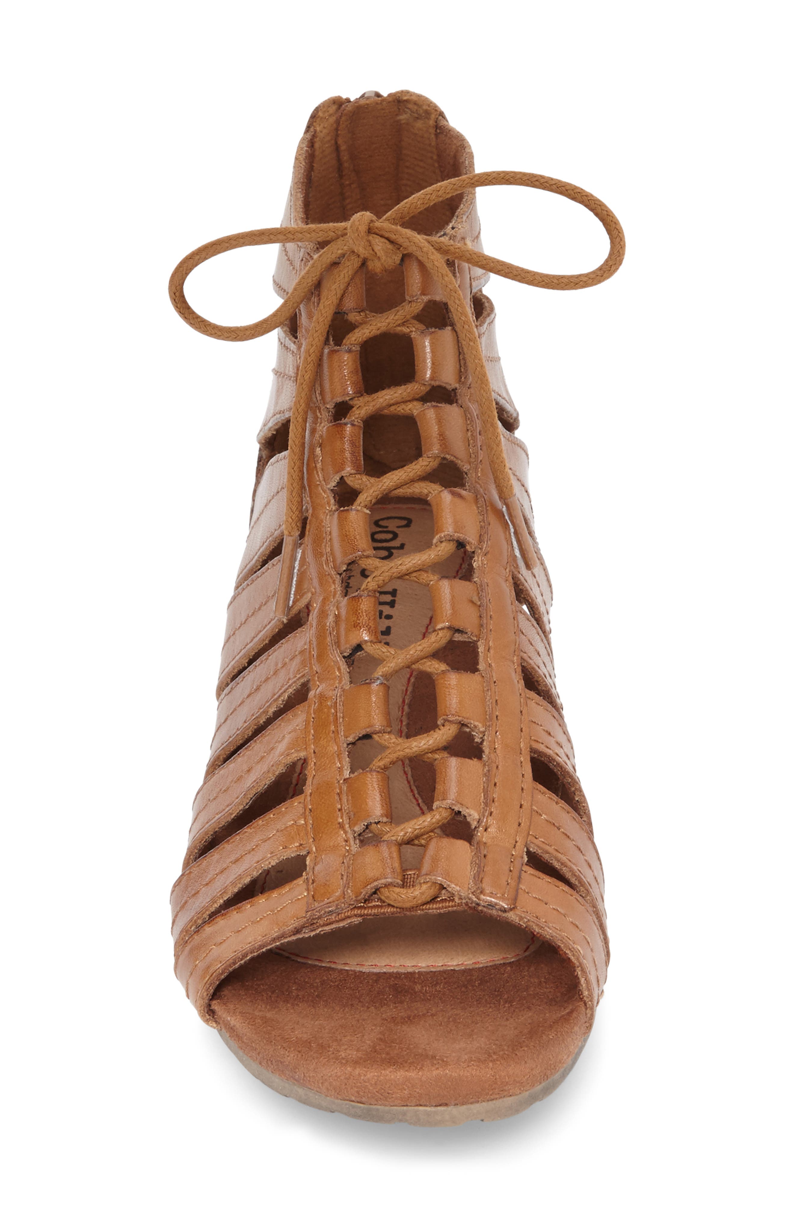 'Gabby' Lace-Up Sandal, Alternate, color, TAN LEATHER