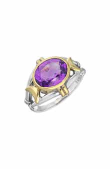 YS GEMS Bezel Set Amethyst Ring