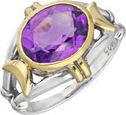 YS GEMS Bezel Set Amethyst Ring