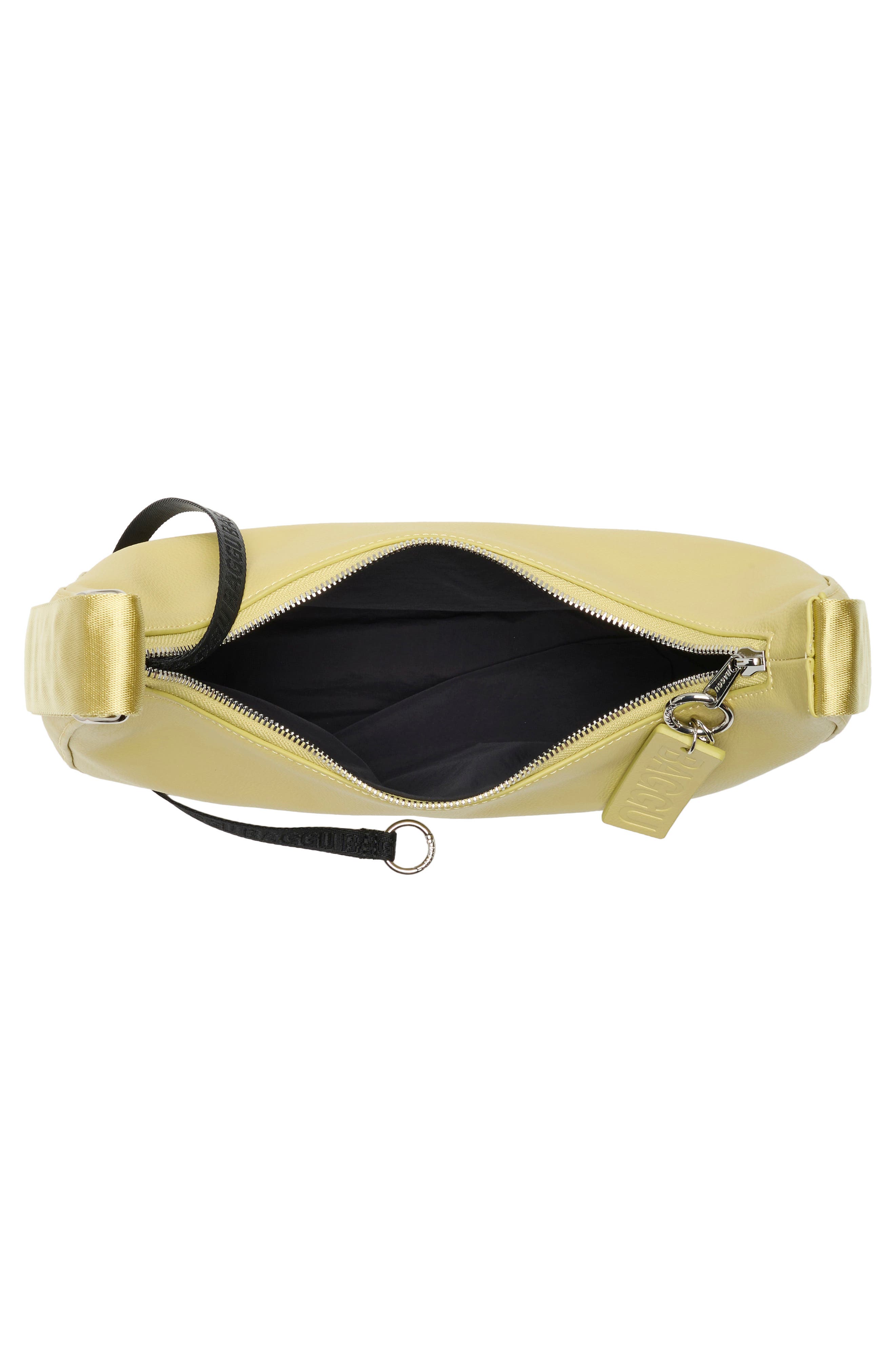 Baggu Medium Recycled Leather Crescent Bag, Alternate, color, Straw