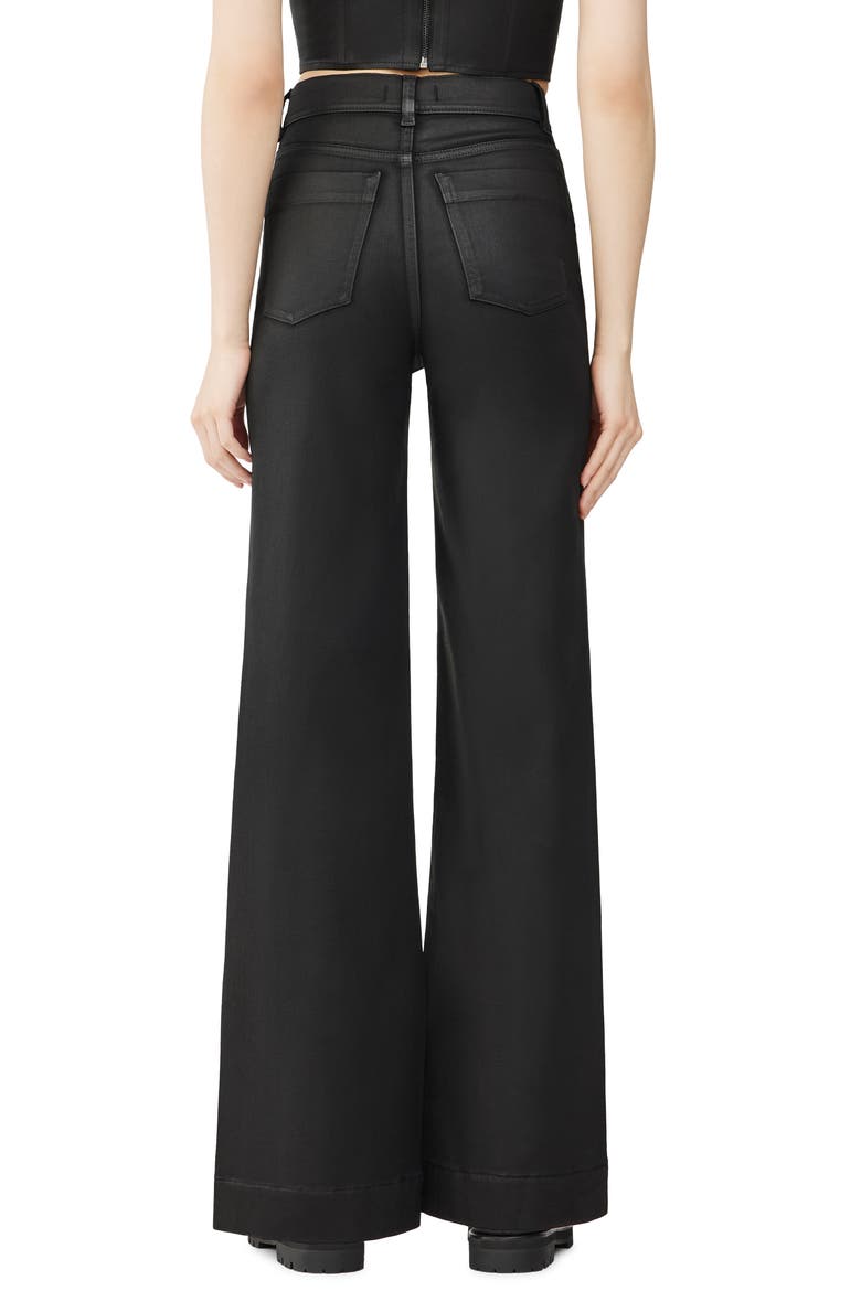 Hepburn Coated High Waist Wide Leg Jeans, Alternate, color, BLACK COATED
