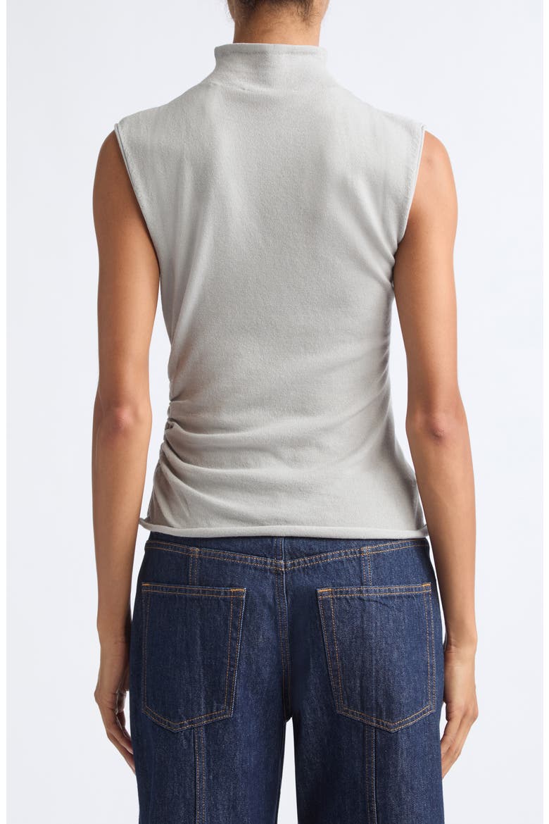 Asymmetric Button Mock Neck Sleeveless Top, Alternate, color, LIGHT GREY