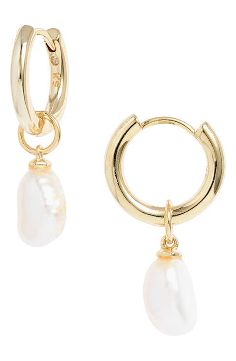 Willa Baroque Pearl Huggie Earrings