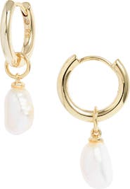Kendra Scott Willa Baroque Pearl Huggie Earrings